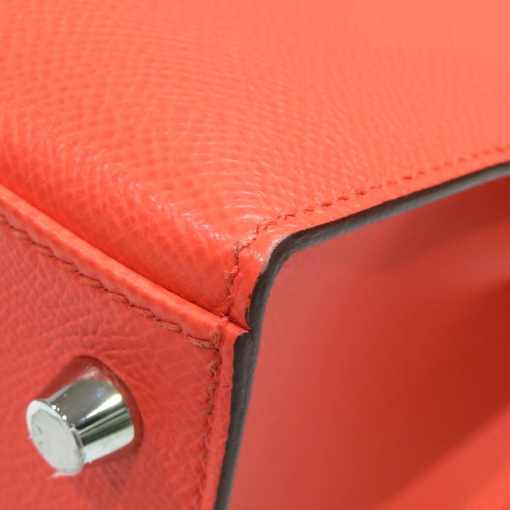 HERMES Kelly 28 Outer Stitching Handbag Rose Texas/Silver Hardware Epson U St... - Picture 7 of 16